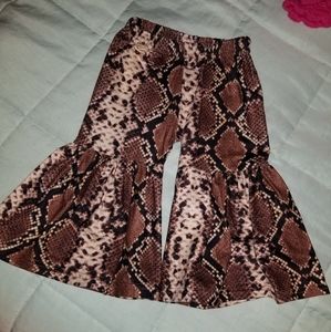 Baby girl snakeskin bell bottoms